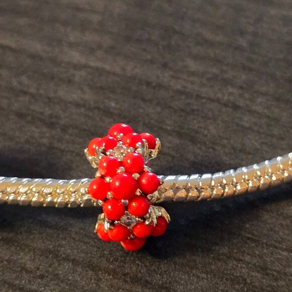 New Pandora Red Coral Ocean Pearl Charm - Picture 2 of 4